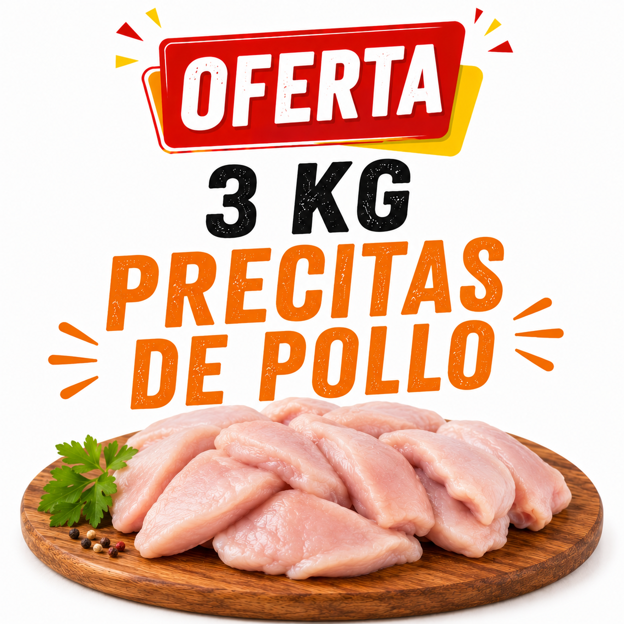 Oferta 3 kg Presitas de pollo trozado 